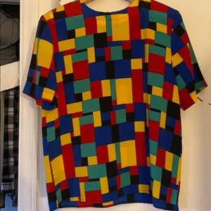 Vintage 1980’s Kathy Che color-block blouse